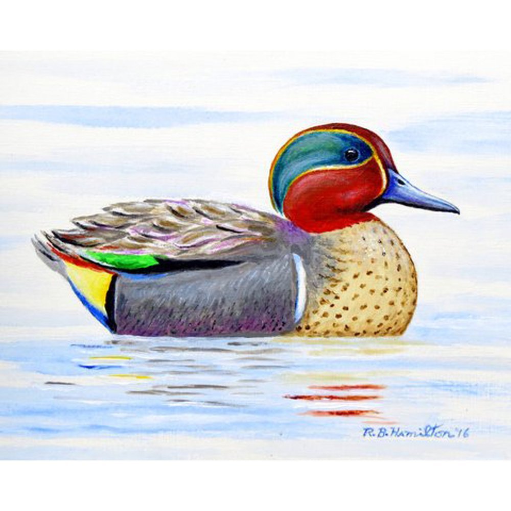 Betsy Drake Green Wing Teal Door Mat 18x26