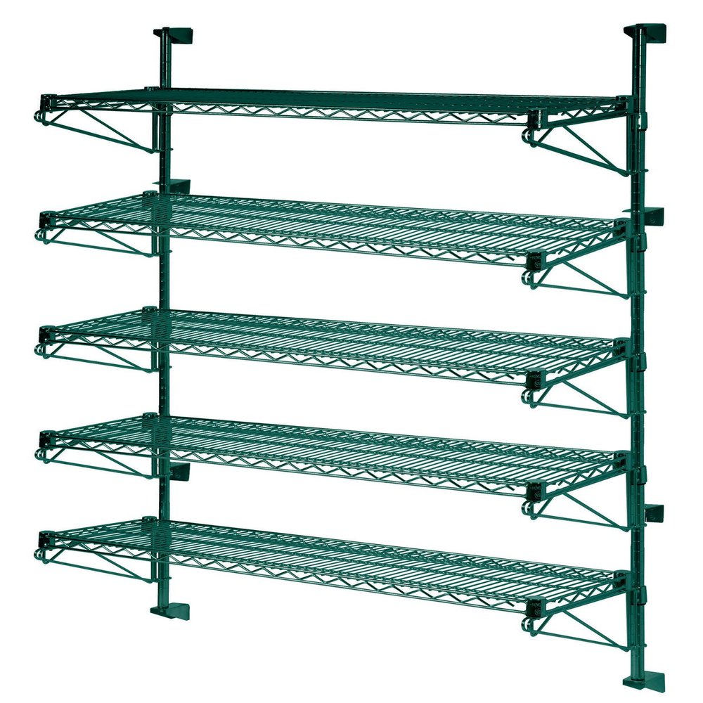 Omega Products Corporation 18" Deep x 48" Wide x 63" High Adjustable 5 Tier Freezer Wall Mount Shelving Kit