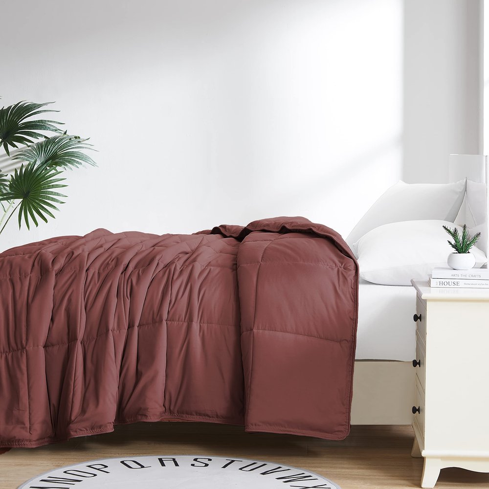 Southshore Fine Living, Inc. Comforters, King Size Down Alternative Comforter, Oversized Cal/King Comforter Set, Hotel Bedding, Pet Hair Resistant Comforters, Wrinkle Free Bedding Set, Marsala