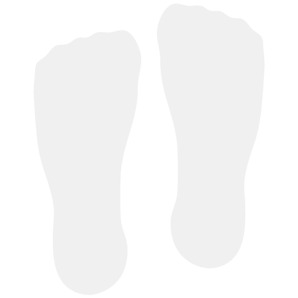 LiteMark 9 inch White Sock Print Decal Stickers for Floors and Walls - Pack of 12