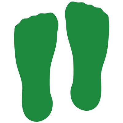 LiteMark 9 inch Green Sock Print Decal Stickers for Floors and Walls - Pack of 12