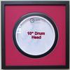 10" Drum Head Display Frame Set Black Frame with Matting Easy Mount (Dark Red Matting) view 1