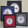 10" Drum Head Display Frame Set Black Frame with Matting Easy Mount (Dark Red Matting) view 2