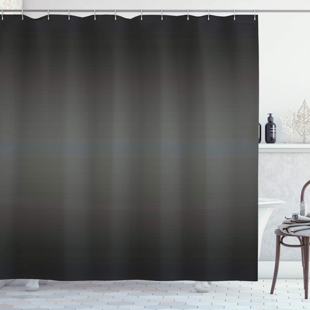 Ambesonne Ombre Shower Curtain, Dark Fumes and Black Smoke Car Related Elements Inspired Modern Design, Cloth Fabric Bathroom Decor Set with Hooks, 69" W x 75" L, Charcoal Grey