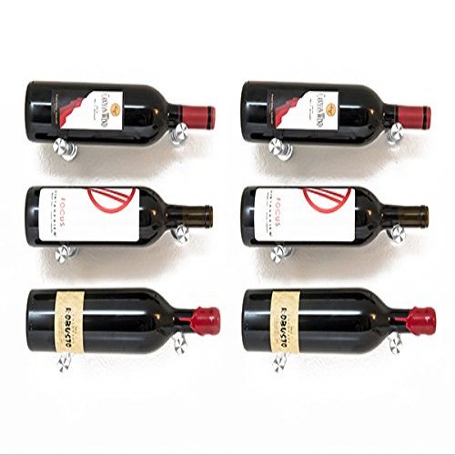 6 Bottle Vino Pin Designer Kit with Collars in Silver