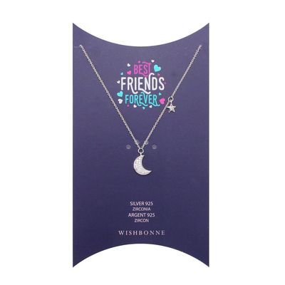 Wishbonne Every hour is happy hour gift set infinity necklace, 16"-18", Silver