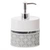 Creative Scents Mirror Damask Grey and White Soap Dispenser, Decorative Hand Soap Dispenser for Bathroom - Modern Countertop Lotion Dispenser with Durable Pump for Elegant Bathroom Decor view 1