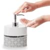 Creative Scents Mirror Damask Grey and White Soap Dispenser, Decorative Hand Soap Dispenser for Bathroom - Modern Countertop Lotion Dispenser with Durable Pump for Elegant Bathroom Decor view 4