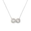 Wishbonne Show that your friendship is limitless with this glimmering cubic zirconia infinite necklace, hanging on chain, 16"-18", Silver view 2