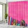 Ambesonne Mexican Shower Curtain, View of Folkloric Serape Blanket Charro and Music Instruments Cultural Elements, Cloth Fabric Bathroom Decor Set with Hooks, 69" W x 70" L, Fuchsia Purple view 4