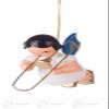 Rudolphs Schatzkiste Tree Decoration Hangings Angel with Trombone, Blue Wings Width x Height of x Depth 3 cmx5 cmx5,5 cm ore Mountains Christmas Tree Decoration Tree Decoration view 1