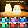 GoLine Cute Night Lights for Kids, Best Christmas Birthday Gifts for 3-12 Year Old Girls Teen, Cat Silicone Baby Night Light for Newborn, Remote and Tap Control view 2