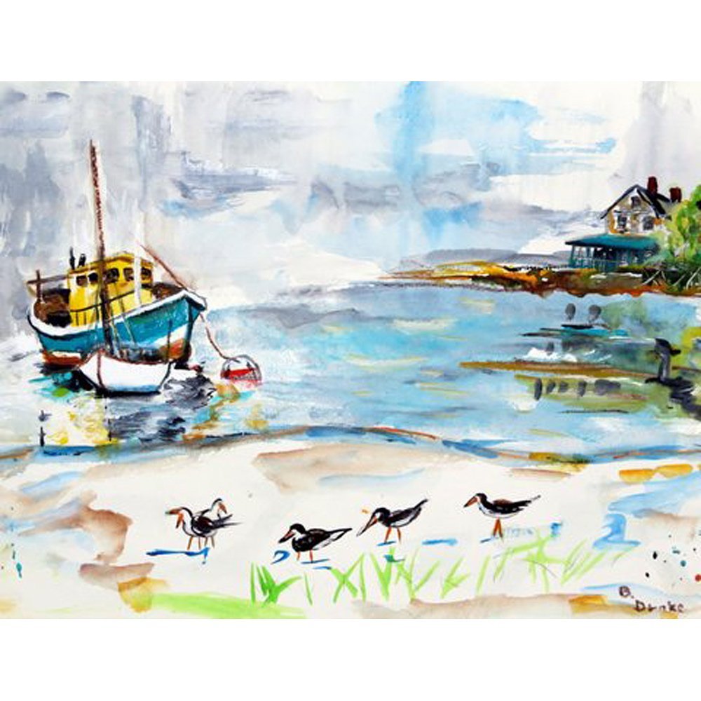 Betsy Drake Boats & Sandpipers Door Mat 18x26