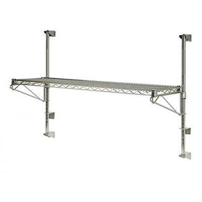 Omega 21" Deep x 24" Wide x 24" High Adjustable 1 Tier Chrome Wall Mount Shelving Kit