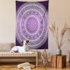 Ambesonne Purple Tapestry, Ombre Mandala Art Print Vibrant Floral Pattern Boho Hippie Inspired Design, Wall Hanging for Bedroom Living Room Dorm Decor, 60" X 80", Purple White view 2