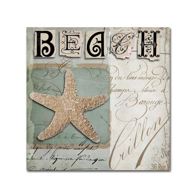 Beach Book II by Color Bakery, 18x18-Inch Canvas Wall Art