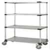 24" Deep x 48" Wide x 86" High 4 Tier Solid Galvanized Mobile Shelving Unit with 1200 lb Capacity view 1