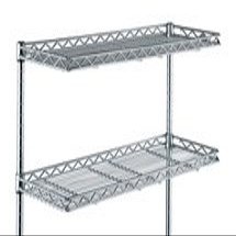 Omega Products Corporation 12" Deep x 48" Wide x 24" High 3 Tier Cantilever Chrome Adjustable Wall Mount Shelving Kit