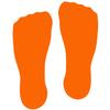 LiteMark 9 inch Orange Sock Print Decal Stickers for Floors and Walls - Pack of 12 view 1