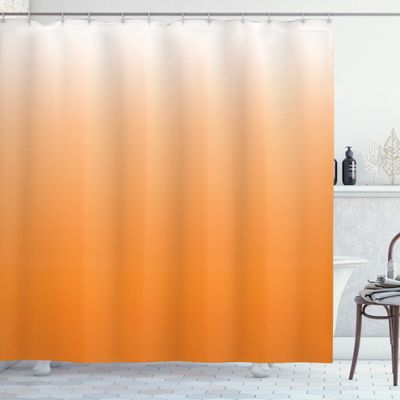 Ambesonne Ombre Shower Curtain, Sunset Summer Inspired Orange Colored Modern Abstract Design Work of Art Print, Cloth Fabric Bathroom Decor Set with Hooks, 69" W x 75" L, Orange White