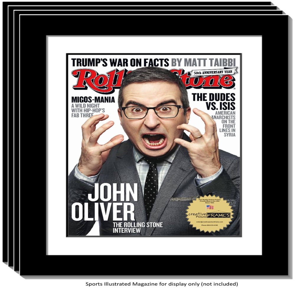 Creative Picture Frames 10.5x12.5 Collectors Edition Rolling Stones Magazine Frame, Displays 1967 Magazines w/White Matting and Wall Hanger (Pack of 4) Measure-Your-Magazine
