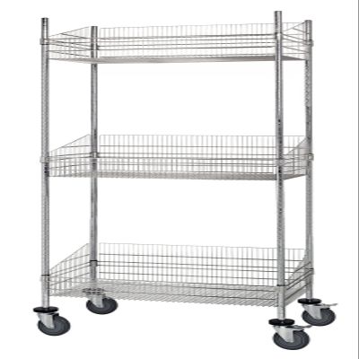 Omega 24" Deep x 24" Wide x 60" High 3 Tier Mobile Deep Basket Unit