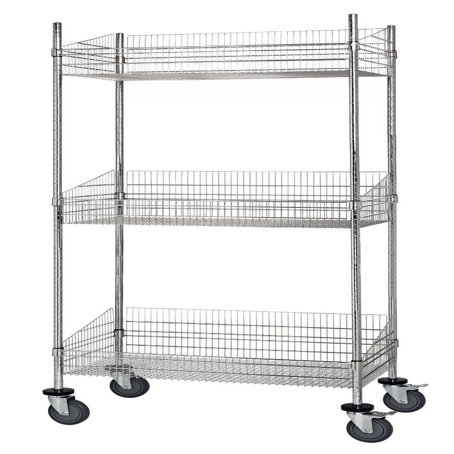 Omega 24" Deep x 24" Wide x 60" High 3 Tier Mobile Deep Basket Unit