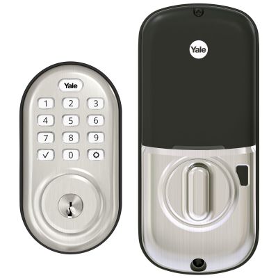 Yale Assure Lock with Z-Wave, Satin Nickel Smart Keypad Deadbolt Lock Works with Ring Alarm, Samsung SmartThings, (Hub Required, Sold Separately), YRD216-ZW2-619