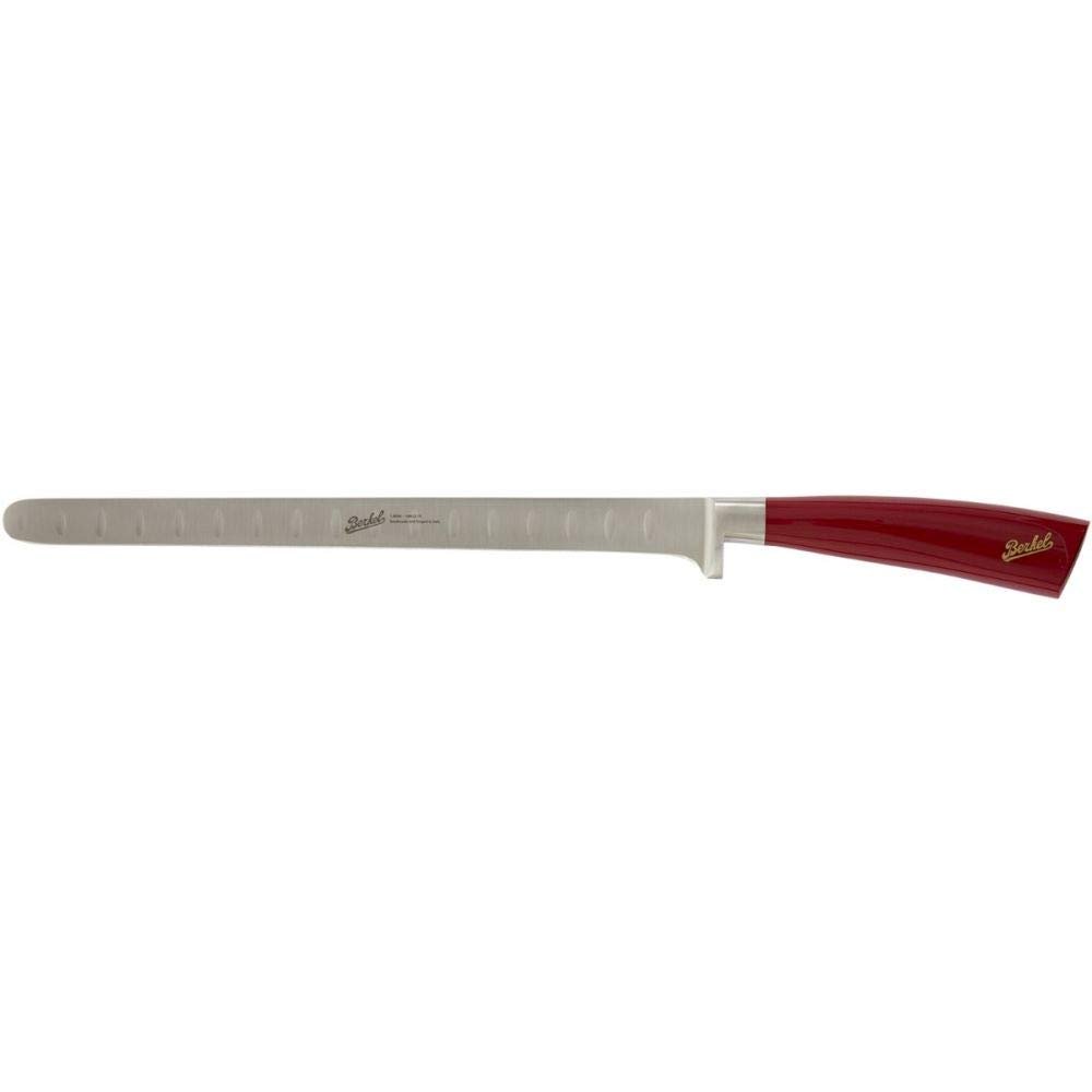 Berkel Elegance Salmon Knife | 10" Stainless Steel Blade | Elegant Cutlery for Home & Kitchen | Made in Italy (Red)