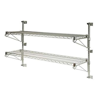Omega Products Corporation 21" Deep x 30" Wide x 14" High Adjustable 2 Tier Chrome Wall Mount Shelving Kit