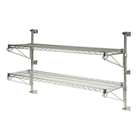 Omega Products Corporation 21" Deep x 30" Wide x 14" High Adjustable 2 Tier Chrome Wall Mount Shelving Kit