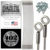 402 Brand Stainless Steel Cabinet Door Restraint Kit. Made in USA. Flexible Braided Cable. Cupboard Hinge Limiter. Restrict Cabinet Door Swing. Limit Door Opening Angle. (10 Pack) view 1