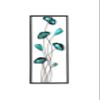 All American Collection New Modern Chic Aluminum/Metal Wall Decor Frame 12"x30" (Turquoise Closed Flowers) view 2