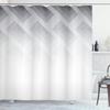 Ambesonne Grey Shower Curtain, Blur Poster Display with Simplistic Square Shapes Contemporary Mosaic Optic Illusion Print, Cloth Fabric Bathroom Decor Set with Hooks, 69" W x 84" L, Ivory view 1