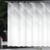 Ambesonne Grey Shower Curtain, Blur Poster Display with Simplistic Square Shapes Contemporary Mosaic Optic Illusion Print, Cloth Fabric Bathroom Decor Set with Hooks, 69" W x 84" L, Ivory view 3