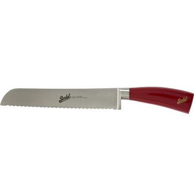 Berkel Elegance Bread Knife | 8.5" Stainless Steel Blade | Elegant Cutlery for Home & Kitchen | Made in Italy (Red)