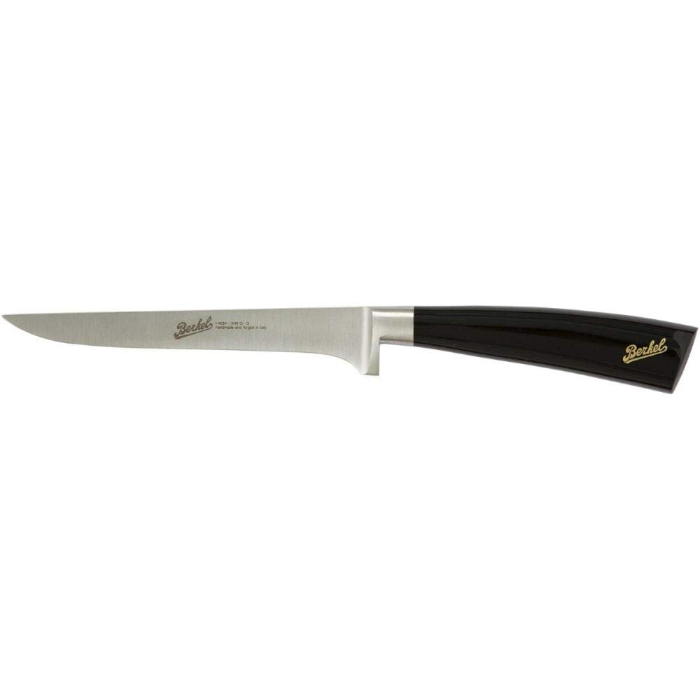 Berkel Elegance Boning Knife | 6" Stainless Steel Blade | Elegant Cutlery for Home & Kitchen | Made in Italy (Black)