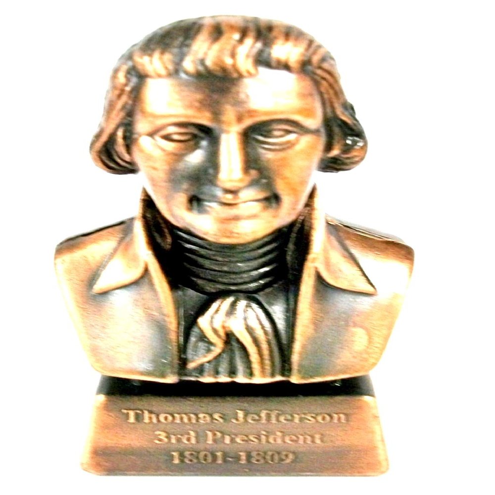 Thomas Jefferson 3rd President Bust Die Cast Metal Collectible Pencil Sharpener