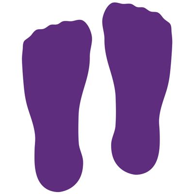 LiteMark 9 inch Purple Sock Print Decal Stickers for Floors and Walls - Pack of 12