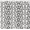 Ambesonne Flower Shower Curtain, Floral Paisley Design with Eastern Effects Curved Leaves and Swirls Oriental Art, Cloth Fabric Bathroom Decor Set with Hooks, 69" W x 75" L, Black White view 2