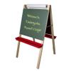Flipside Products Double-Sided Adjustable Paper Roll Standing Easel, Dry Erase/Green Chalkboard, Whiteboard Easel, Drawing, Classroom, Home view 1