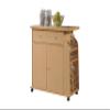 Hodedah Import Kitchen Island with Spice Rack and Towel Rack, Beech view 1