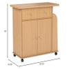Hodedah Import Kitchen Island with Spice Rack and Towel Rack, Beech view 3