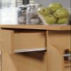 Hodedah Import Kitchen Island with Spice Rack and Towel Rack, Beech view 4