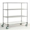 18" Deep x 54" Wide x 80" High 1200 lb Capacity Mobile Unit with 3 Wire Shelves and 1 Solid Shelf view 1