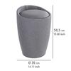 Wenko Candy Linen Look-Bathroom Stool, bin with Removable Laundry Bag, Grey/Black, 36 x 36 x 50.5 cm view 3