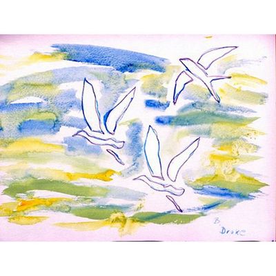 Betsy Drake Three Gulls Door Mat 18x26