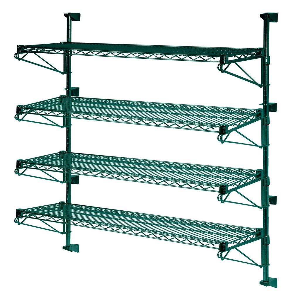 Omega Products Corporation 24" Deep x 30" Wide x 63" High Adjustable 4 Tier Freezer Wall Mount Shelving Kit