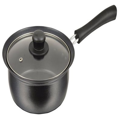 Pearl Metal HB-2872 One-Handed Pot, 7.1 inches (18 cm), Induction Heating Compatible, Glass Pot with Lid, Fluorine Treatment, Inner Surface Treatment