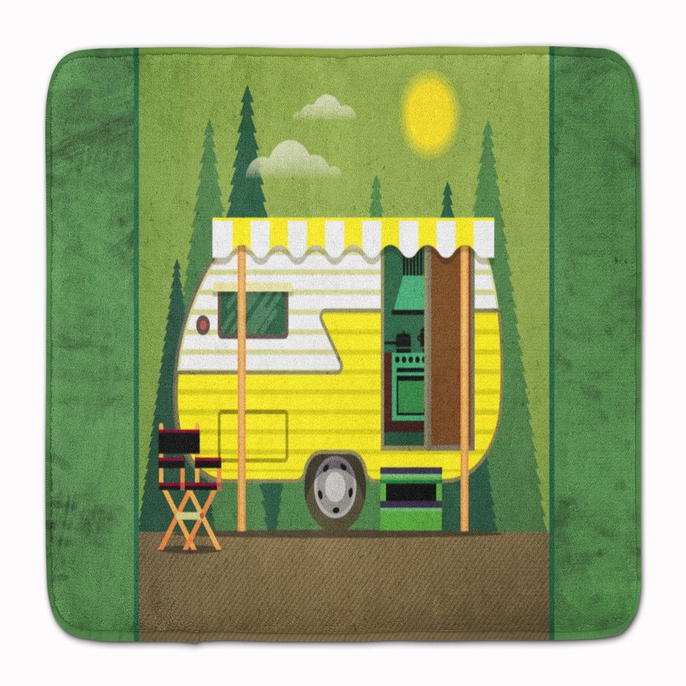 Caroline's Treasures BB5478RUG Greatest Adventure Retro Camper Machine Washable Memory Foam Mat, Bathroom Rug, Non-Slip Bath Mat, Durable Thick Washable Rugs for Kitchen, Bathroom Quick Dry, Decorativ